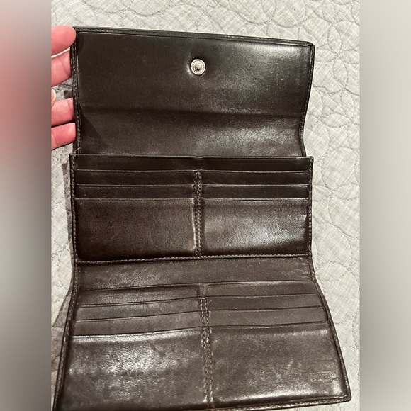 Coach Brown Logo Tri-fold wallet Used - Picture 8 of 10